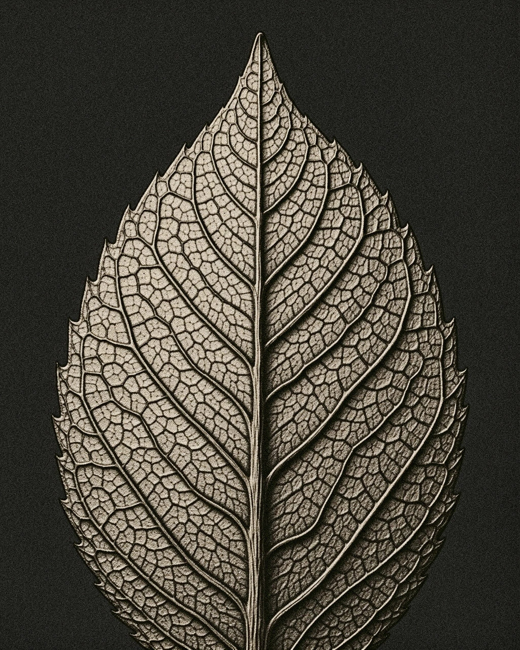 Detailed leaf vein structure